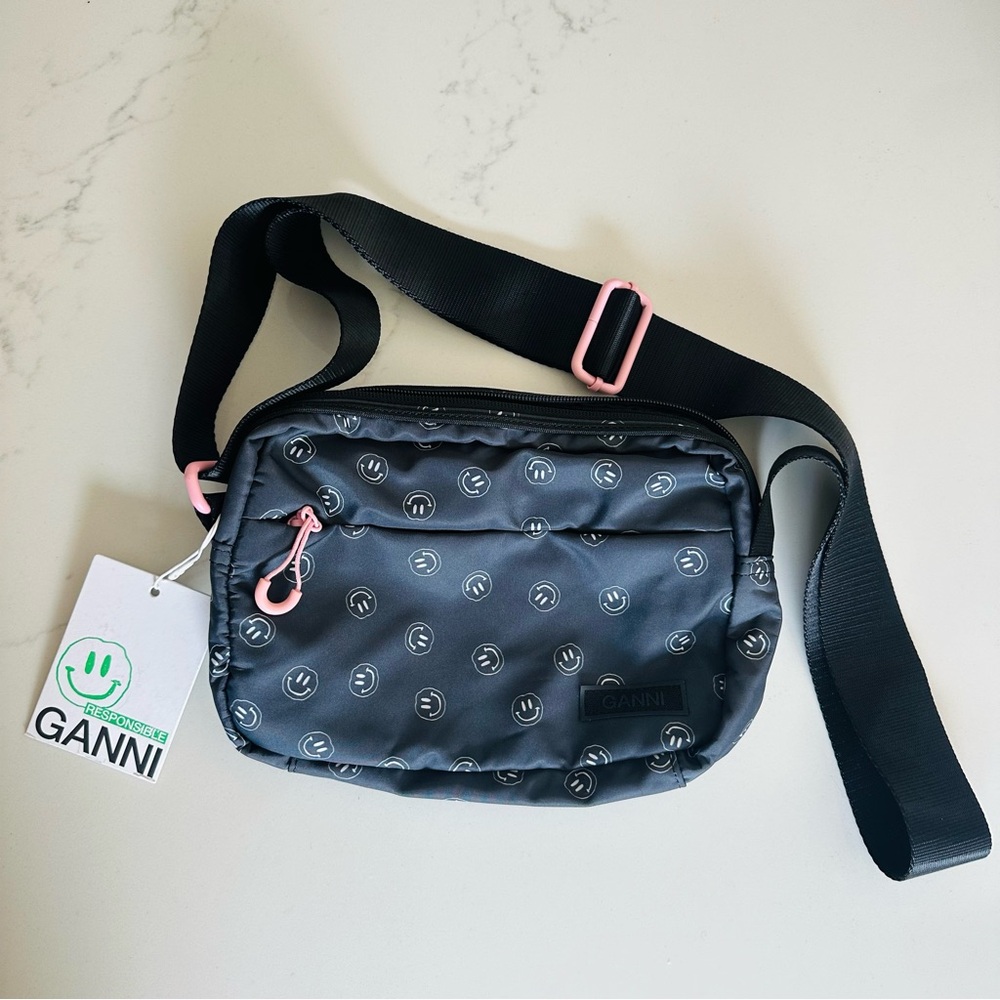 NWT GANNI Tech Smiley Crossbody Festival Bag